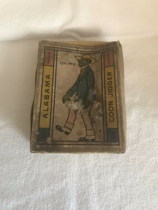 1900’s Vintage Lehmann Alabama Coon Jigger Wind Up Tin Toy Germany Box Only