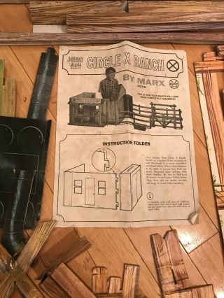 Vintage 1966 Johnny West Circle X Ranch By Marx 5275 Cardboard Play Set t3820 3
