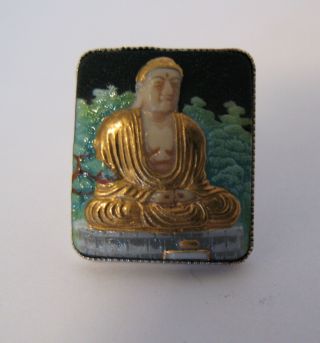Vintage Toshikane Japan Porcelain Pin Buddha Signed