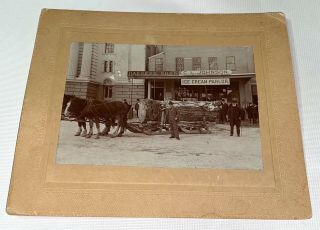 Rare Antique American Storefront Harness & Ice Cream Shops NH Cabinet Photo US 2