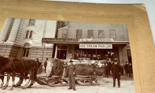 Rare Antique American Storefront Harness & Ice Cream Shops NH Cabinet Photo US 4