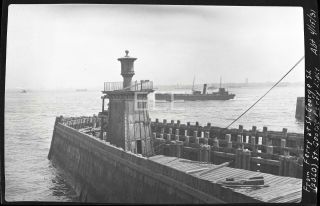 1931 From Ferry @ St George Staten Island Nyc Old Photo Negative T14