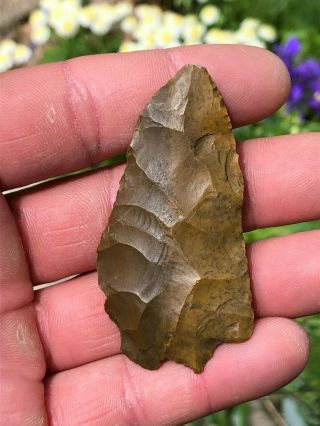 Pa/ny/md/nj 2 - Tone Jasper Bifurcate Indian Artifact Arrowhead