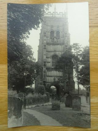 1930s Photograph Evesham Abbey Bell Tower In Worcestershire