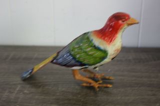 Antique Germany Wind Up Hand Painted Tin Toy Gunthermann Bird
