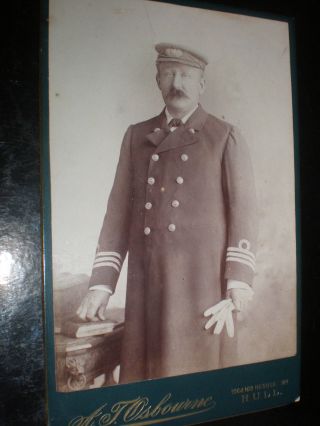 Cdv Cabinet Photograph Merchant Navy Sailor Officer By Osbourne At Hull C1890s