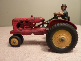 Hubley Cast Iron Allis Chalmers Tractor With Rider 1930 