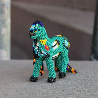 Zuni - Beaded Teal Horse by Denise & Faron Gchachu - Native American Beadwork 3