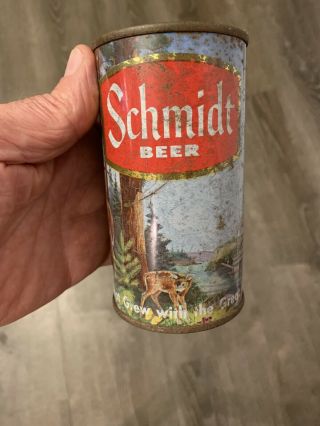 Schmidt Deer Flat Top Beer Can - Associated DBA JS - St.  Paul MN 2