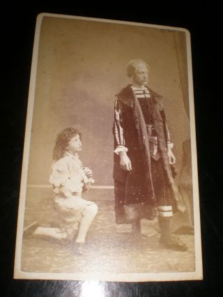 Cdv Old Photograph Actors In Pose By Bennett At Worcester C1880s