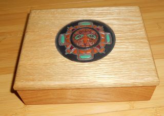 Inuit/first Nations Oak Chest 