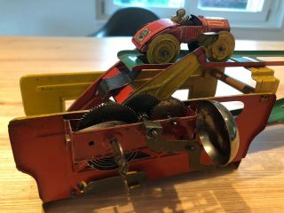DISTLER GERMANY PREWAR TIN WIND UP RACE TRACK 1930 CAR GOES UP AND DOWN 2