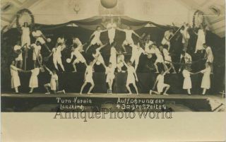 Turnverein Young People Dancers With Props On Stage Great Antique Sport Photo