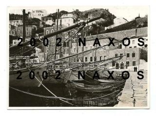 Greece Saronic Gulf Hydra Island Wooden Boats At Port Old Photo