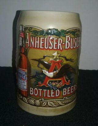Anheuser - Busch 1991 Budweiser Bottled Beers Collectors Stein/ Mug