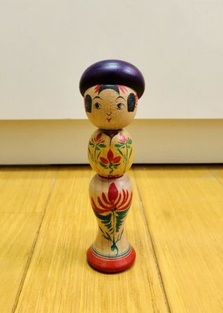 Kokeshi Japanese Doll Vintage Antique Japan Shinya Abe Atsumi Wood E17