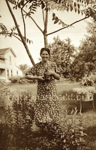 1930s Era Photo Negative Female Photographer Camera Camouflage Dress