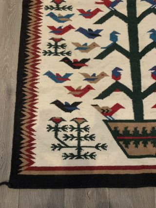 Mexican Tree Of Life Rug Native American Style Wool 70x47in 2