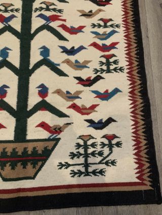 Mexican Tree Of Life Rug Native American Style Wool 70x47in 3