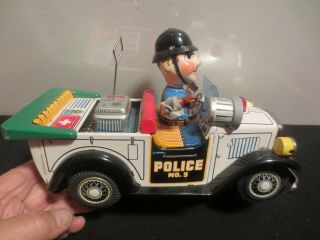T.  N.  Nomura Battery Operated " Police Patrol Car " With Box Japan