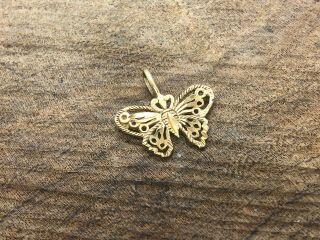 Vintage 14k Yellow Gold Designer Signed Ma Michael Anthony Butterfly Pendant