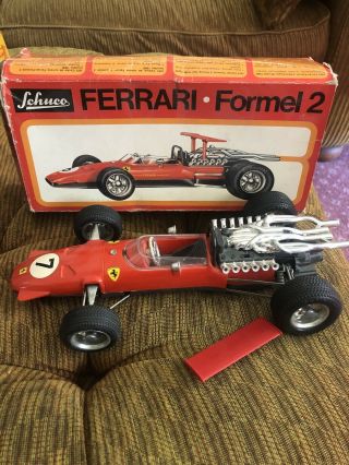 Schuco 1073 Ferrari Formel 2 Scale 1:16 Wind Up Toy Race Car