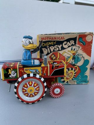 Line Mar Donald Duck Dipsy Wind Up In The Box.  Walt Disney Productions