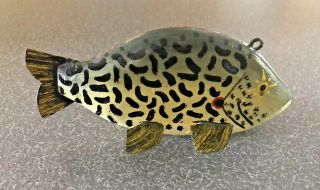 Rudy Zwieg Crappie Folk Art Fish Decoy Carved Signed Hand Painted Ice Spearing
