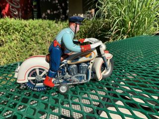 Modern Vintage Toys Japan Tin Lithi Police Motorcycle