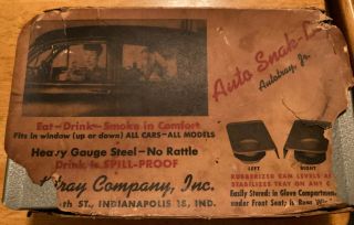 Vintage Autotray Company Auto Snak - Bar Autotray Jr.  Tray Drink Holder W/ Box