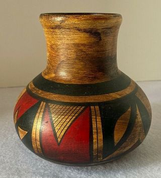Old Vintage Native American,  Tewa,  Pottery Pot Bowl Signed Rosalea Pueblo N.  M.