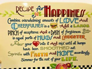 Mary Engelbreit Recipe For Happiness Ceramic Wall Plaque - Vintage