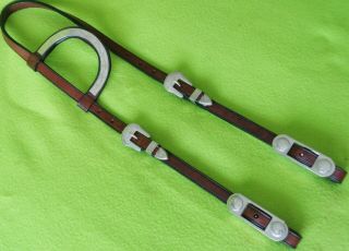 Circle Y Vintage Silver Show Headstall Bridle Fancy Bit Ends Nr