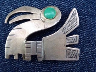 Vintage Laffi Hand Crafted Sterling Silver Enamel Bird Brooch Pin Peru