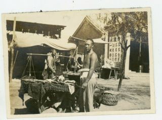 China 1920 Photograph Peiping Peking Usmc Legation Street Market Vendor Photo