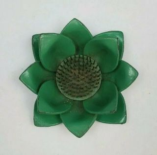 Metal Flower Frog Lotus Blossom Shaped Spike Pin Vintage -