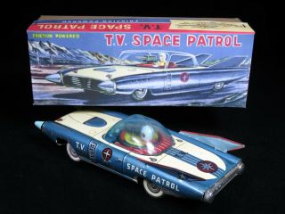 Extremely Rare Vintage 1950’s Japan Tin Friction T.  V.  Space Patrol Robot Car 3