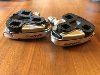 Vintage Campagnolo C Record Clipless Pedals And 1 Cleats No Hardware