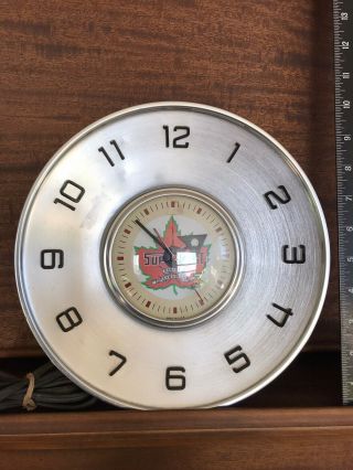 Vintage Telectron Electric Clock Aluminum With Glass Cover And Supertest Sticker