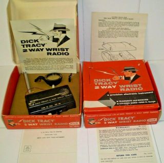 (2) 1961 Dick Tracy 2 Way Wrist Radios Like Boxes And Instructions
