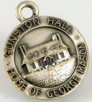 Vtg Designer Bates & Klinke Souvenir Fob Token Gunston Hall Home Of George Mason