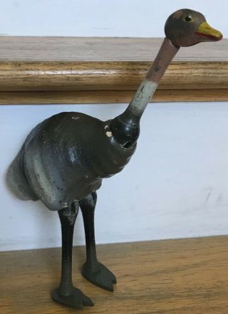 Vintage Schoenhut Ostrich With Painted Eyes Closed Mouth Standard Size 10.  5 Inch