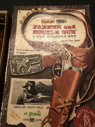 Mattel Shootin’ Shell Fanner And Buckle Gun & Holster Set Vintage