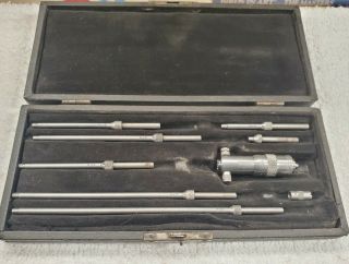 Vintage L.  S.  Starrett Co.  Depth Micrometer Gauge Made In Usa Machinist Tool Set