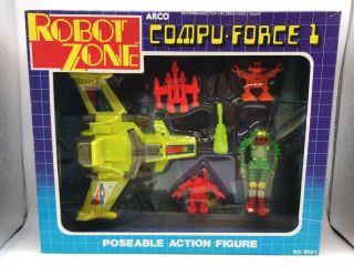 Vintage Arco Robot Zone Compu Force 1 Robots & Spaceship Toys Boxed Misb 1985 2