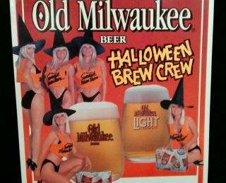 Vintage 1991 Old Milwaukee Halloween Swedish Bikini Team Vinyl Cling