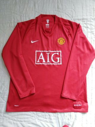 Vintage Manchester United Long Sleeve Football Shirt Top Jersey Rooney