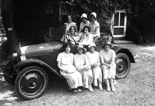 1924 Women In A Car,  Rock Creek Park,  Washington Old Photo 13 " X 19 "