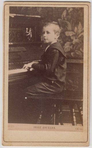Music Cdv Photo - Josef Hofmann,  Polish Pianist And Composer As A Child Prodigy