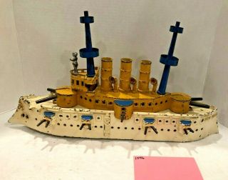 Vintage Toys Hubley Ives Kenton,  Dent Battleship,  Cast Iron